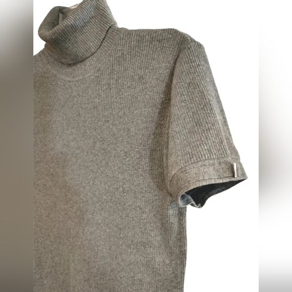 Apt 9 Short Sleeve Turtleneck Rib Knit Gray Sweater Size L - Picture 4 of 7
